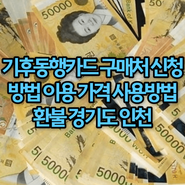 기후동행카드 구매처 신청 방법 이용 가격 사용방법 환불 경기도 인천